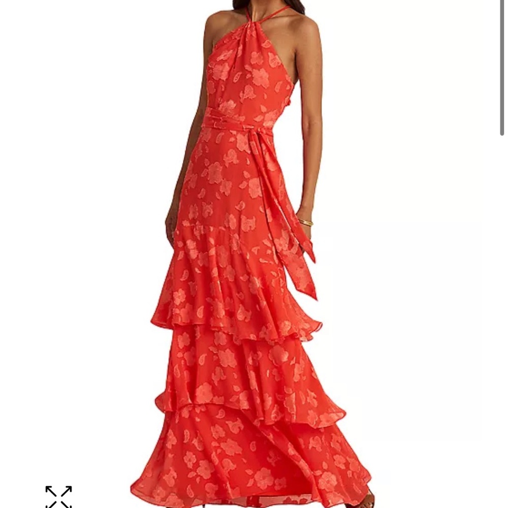 Lauren Ralph Lauren Floral Jaquard Halter Gown